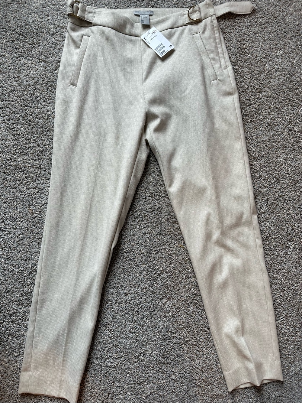 H&M Cream Slim Dress Pants women size 4